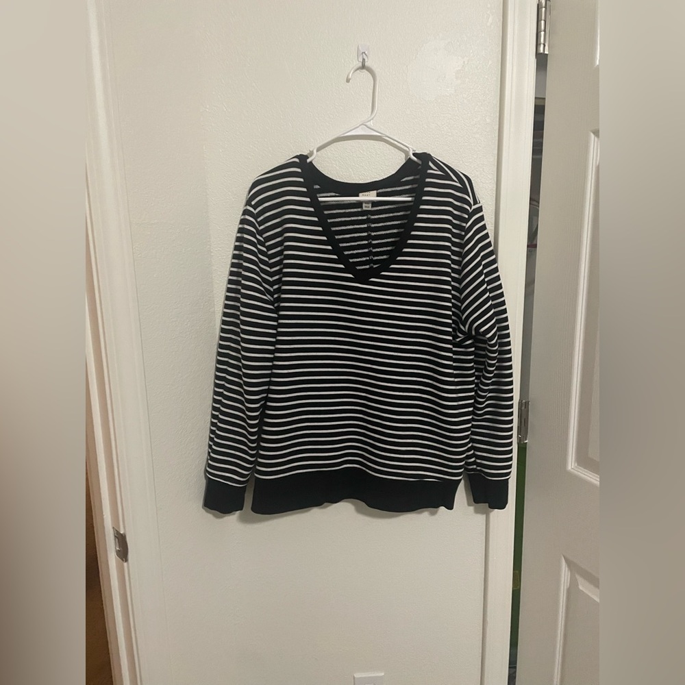 Black and white striped sweater